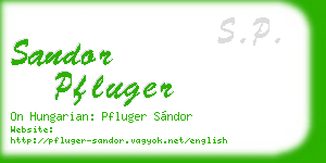sandor pfluger business card